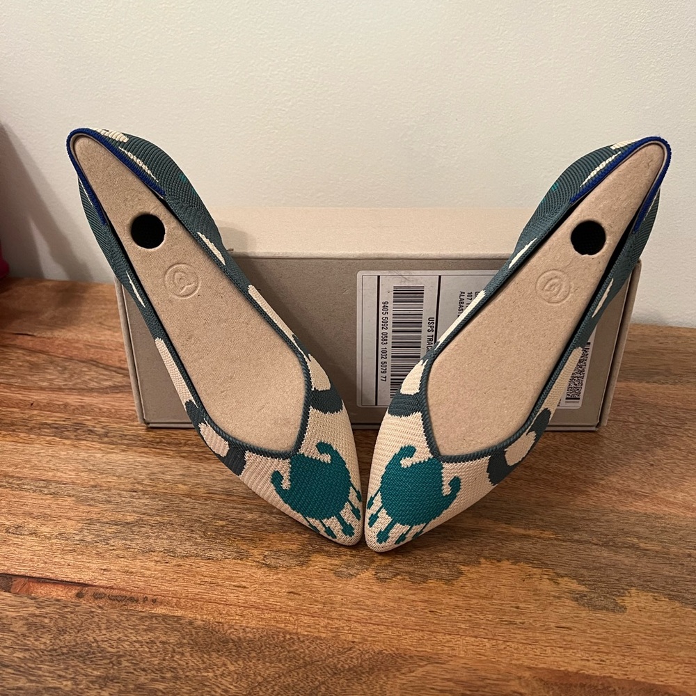 Rothy’s Moroccan Green Point Flat- NIB - Size 7.5 - Picture 4 of 11